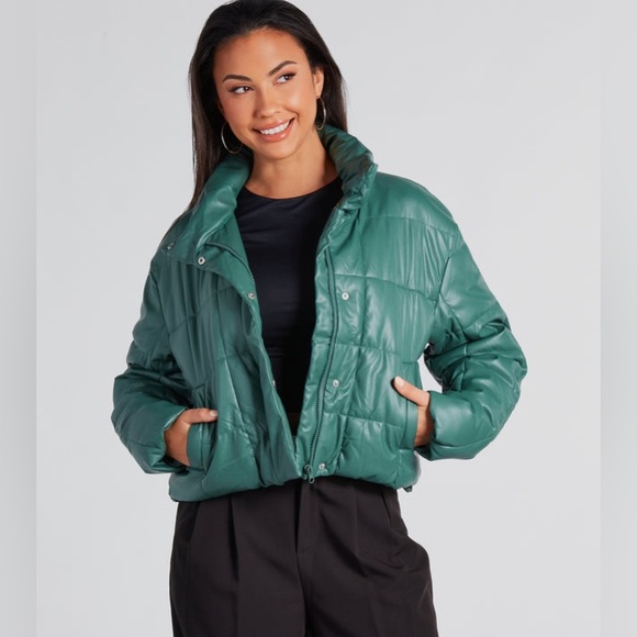 NWT Windsor Green Puffer Jacket - Picture 2 of 4